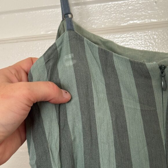 Amuse Society - Hidden Cove Maxi Dress (green / grey / sage stripe) - beachy - M - Picture 9 of 11